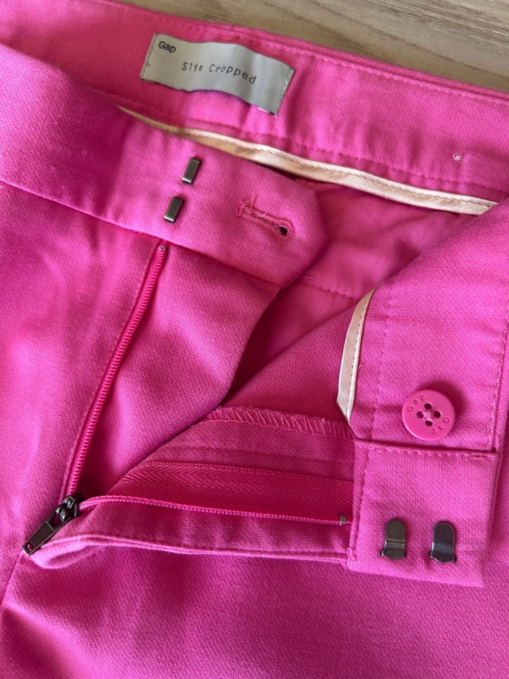 Gap Slim Crop Tailored Ankle Pants 10 Pink Stretch Career Barbie Preppy Vintage - Picture 4 of 16